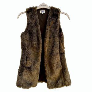 Jolt Brown Faux Fur Vest | XS